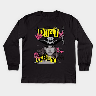 Pirate women don't obey Kids Long Sleeve T-Shirt